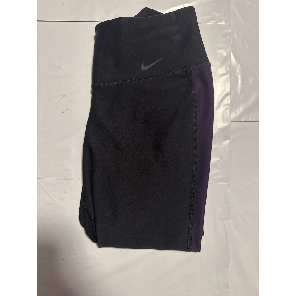 Nike Dri-FIT Leggings‎ Women XS Black Purple Excellent High Rise Athletic Pants